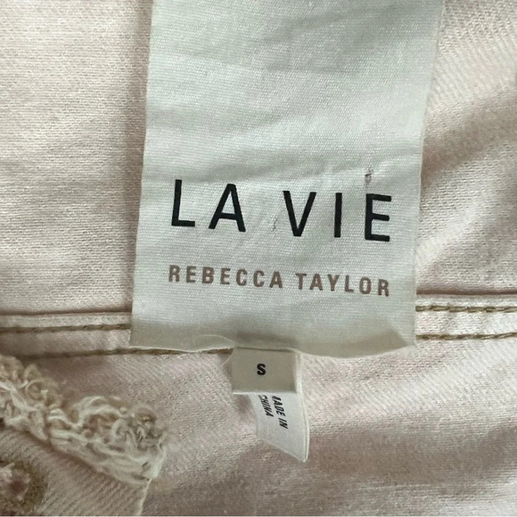 La Vie Rebecca Taylor Belle Bouquet Jean Denim Jacket Floral Size Small - Picture 6 of 16